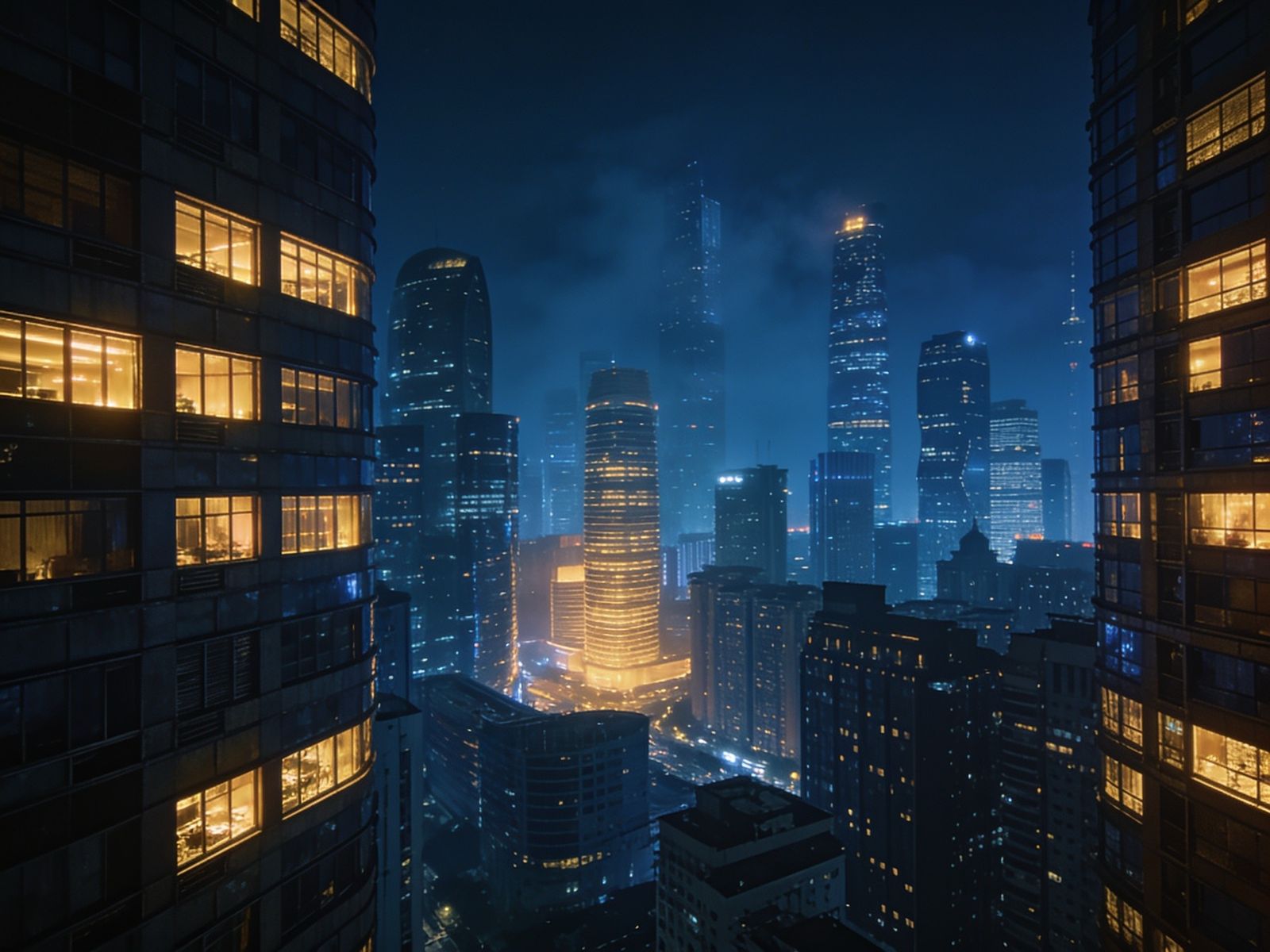 The London skyline at night