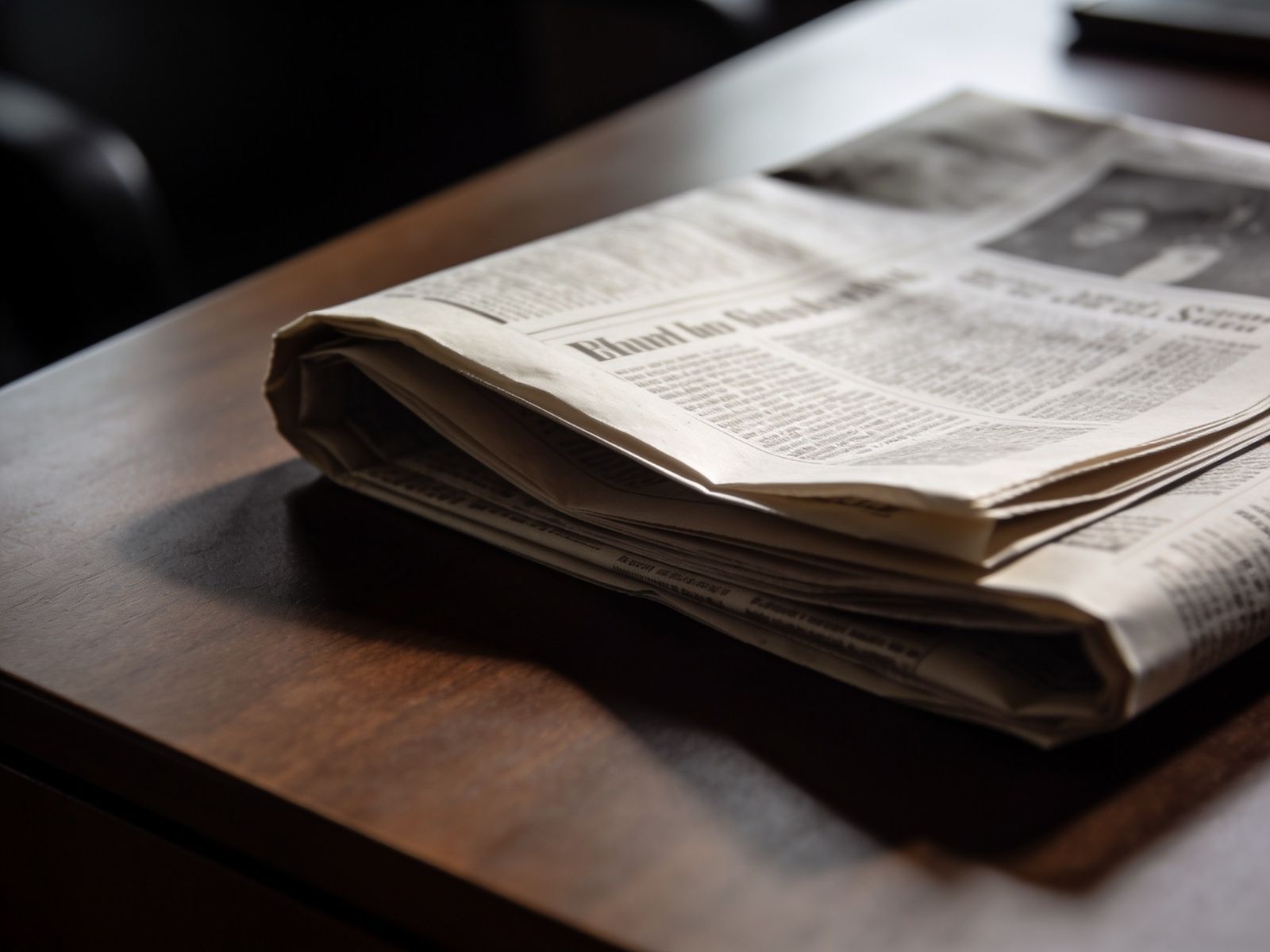 A newspaper on a café table