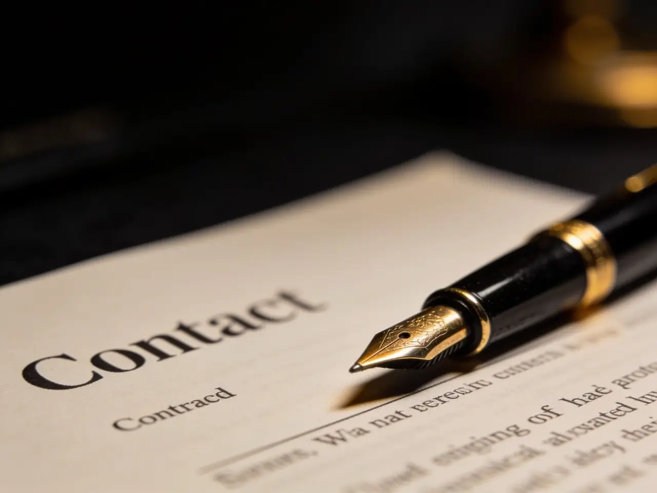 A contract and a fountain pen
